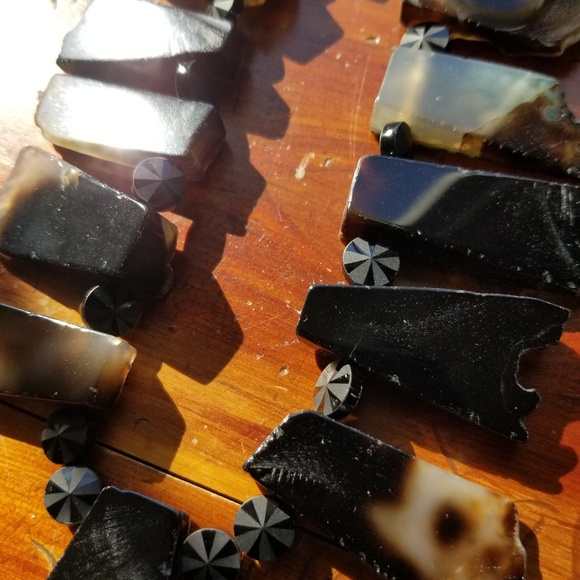 Reversable Handcrafted Agate and Onyx Statement necklace -Only 1 Made! - Picture 6 of 16